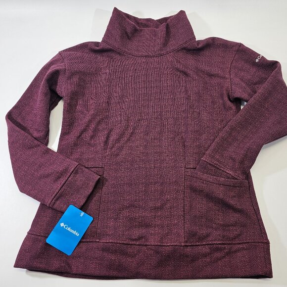 Columbia Sweaters - Women's M Columbia Lodge Funnel Neck Pullover Fleece Lined Sweatshirt Sweater NW